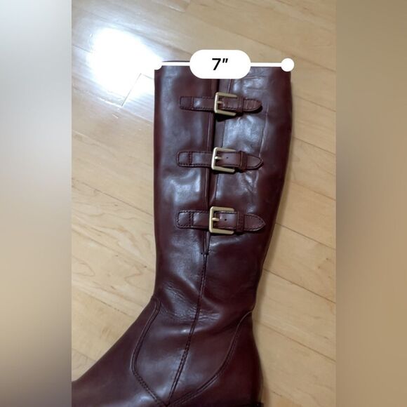 Ecco HOBART 25MM Zip Tall Riding Leather 3 Side Buckle Boot 8-8.5 - Picture 10 of 16